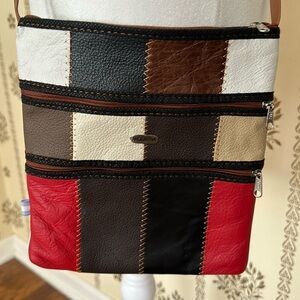 Argentina Bag Leather Crossbody Sling Shoulder Patchwork Colorful Boho Retro